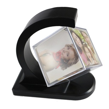 Cub magnetic rotativ cu 6 poze, negru Cub magnetic rotativ cu 6 poze, negru