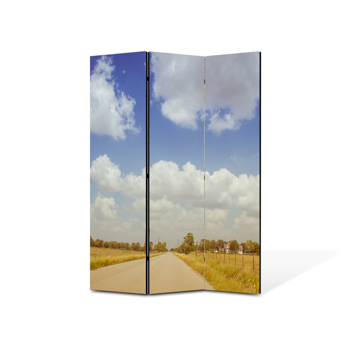Paravan de Camera ArtDeco din 3 Panouri Peisaj Film american 135 x 180 cm