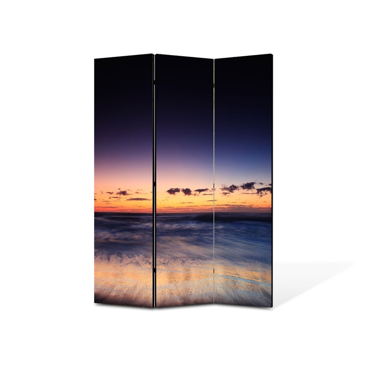 Paravan de Camera ArtDeco din 3 Panouri Peisaj Asfintit 105 x 150 cm