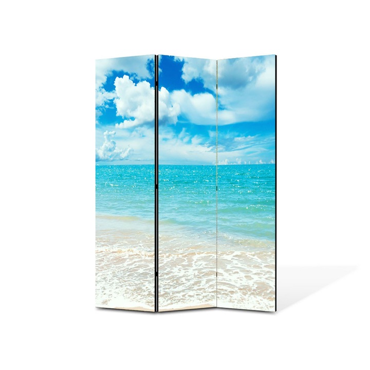 Paravan de Camera ArtDeco din 3 Panouri Peisaj Baie in mare 135 x 180 cm