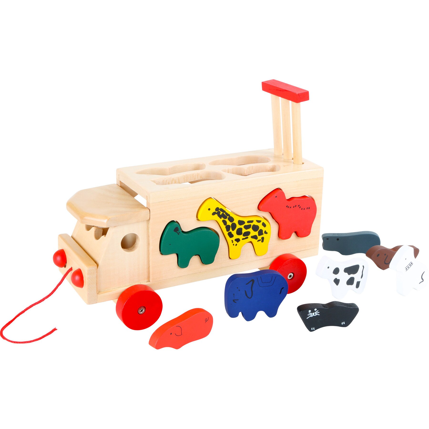 Masina Zoo din lemn