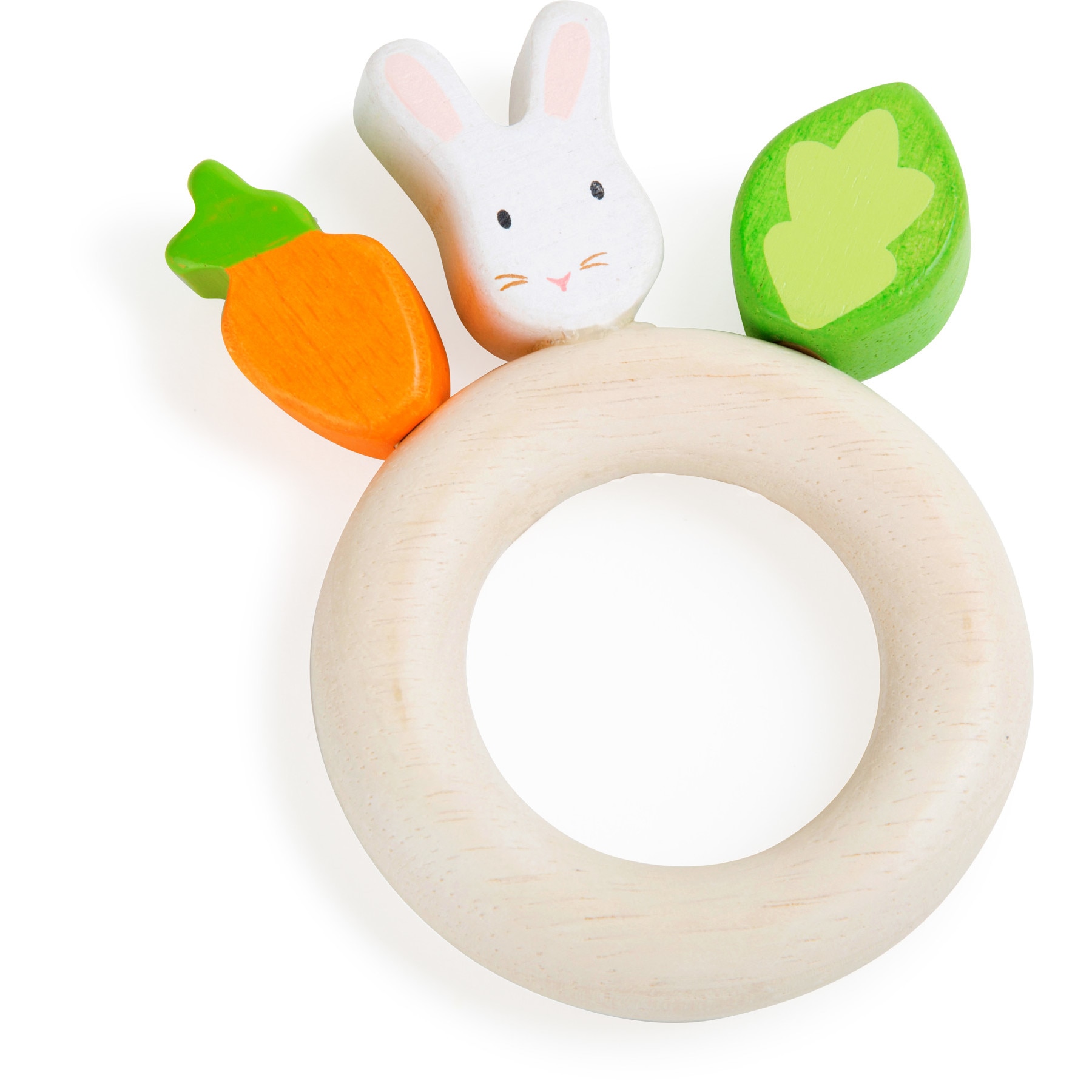 Jucarie dentitie din lemn - iepuras