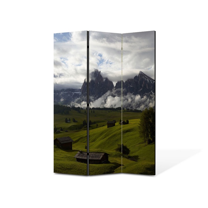 Paravan de Camera ArtDeco din 3 Panouri Peisaj Se pregateste sa ploua 135 x 180 cm