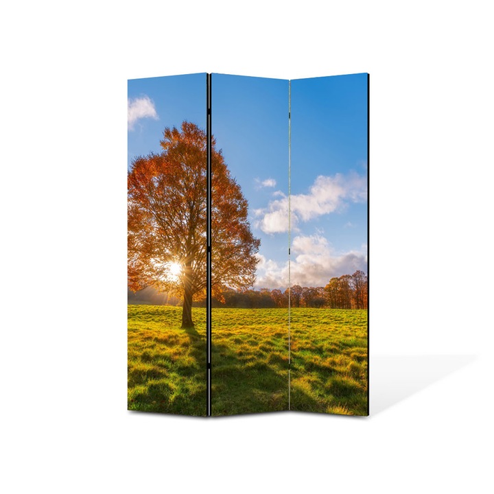 Paravan de Camera ArtDeco din 3 Panouri Peisaj Dupa copac 105 x 150 cm