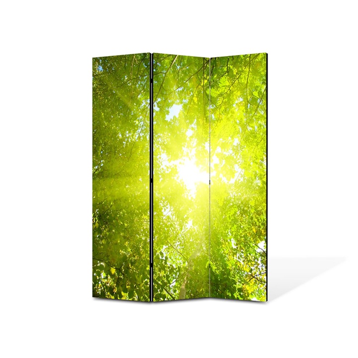 Paravan de Camera ArtDeco din 3 Panouri Peisaj Raze de soare 105 x 150 cm