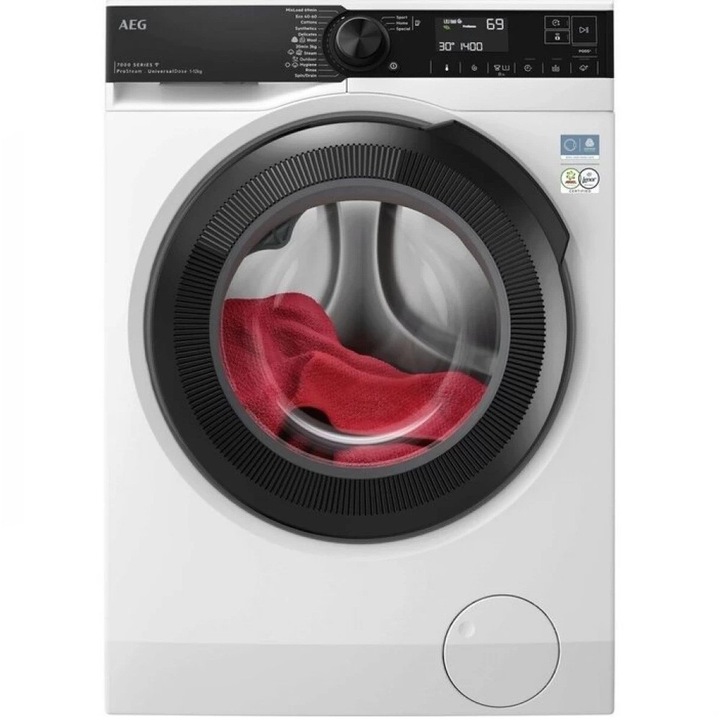 Masina de spalat rufe AEG LFR73244OE, 12 kg, 1400 rpm, clasa A, Wi-Fi, 34 programe, ProSteam, motor Inverter, Dozator Universal, Mixload 69min 5 Kg, 20min 3Kg, Abur, Outdoor, Hygiene, EasyIron,Baby, Alb.