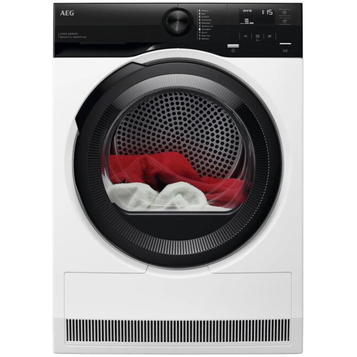 Uscator de rufe Miele TWH 780 WP, 9 kg, Clasa C, DirectSensor, SilenceDrum, DryCare 40, HygieneDry, Alb