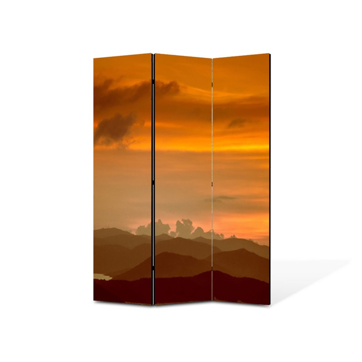 Paravan de Camera ArtDeco din 3 Panouri Peisaj Amurg 135 x 180 cm