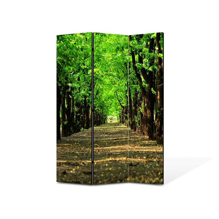 Paravan de Camera ArtDeco din 3 Panouri Peisaj Poteca in parc 135 x 180 cm