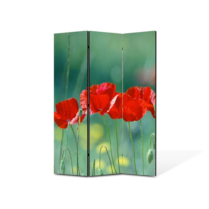 Paravan de Camera ArtDeco din 3 Panouri Peisaj Cativa prieteni 105 x 150 cm