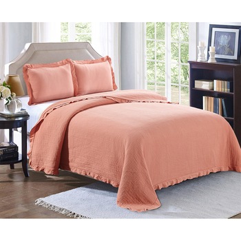 Set cuvertura si 2 fete de perna TED, 220x240 cm si 40x60 cm, Portocaliu Set cuvertura si 2 fete de perna TED, 220x240 cm si 40x60 cm, Portocaliu