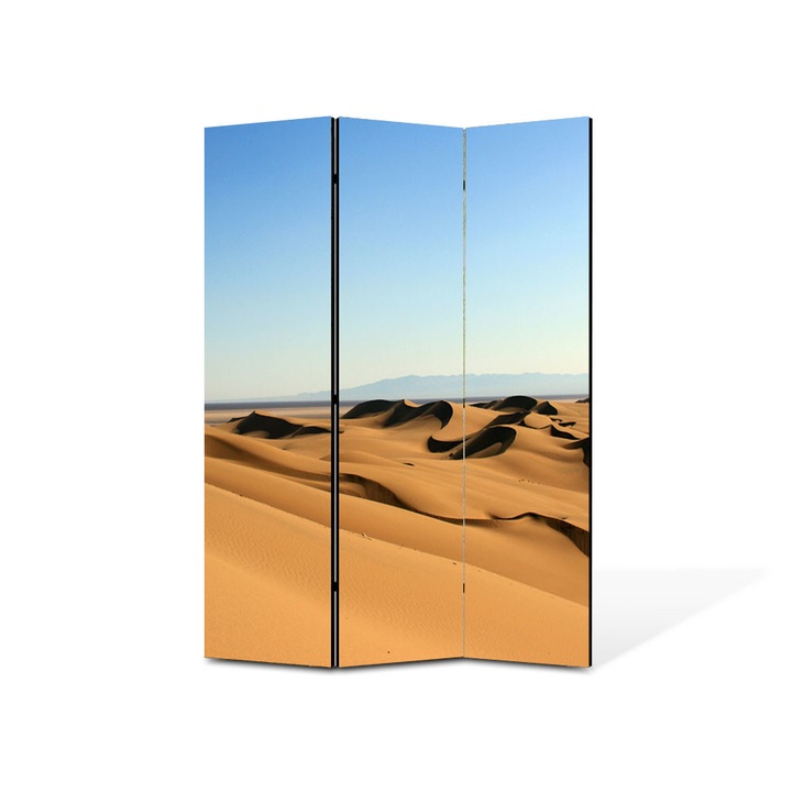 Paravan de Camera ArtDeco din 3 Panouri Peisaj Dune in desert 105 x 150 cm