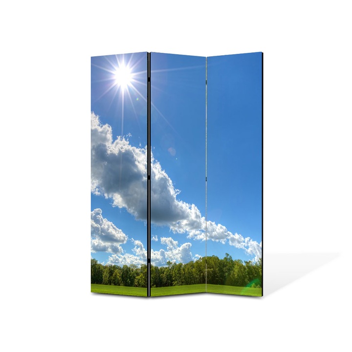 Paravan de Camera ArtDeco din 3 Panouri Peisaj In amiaza mare 105 x 150 cm