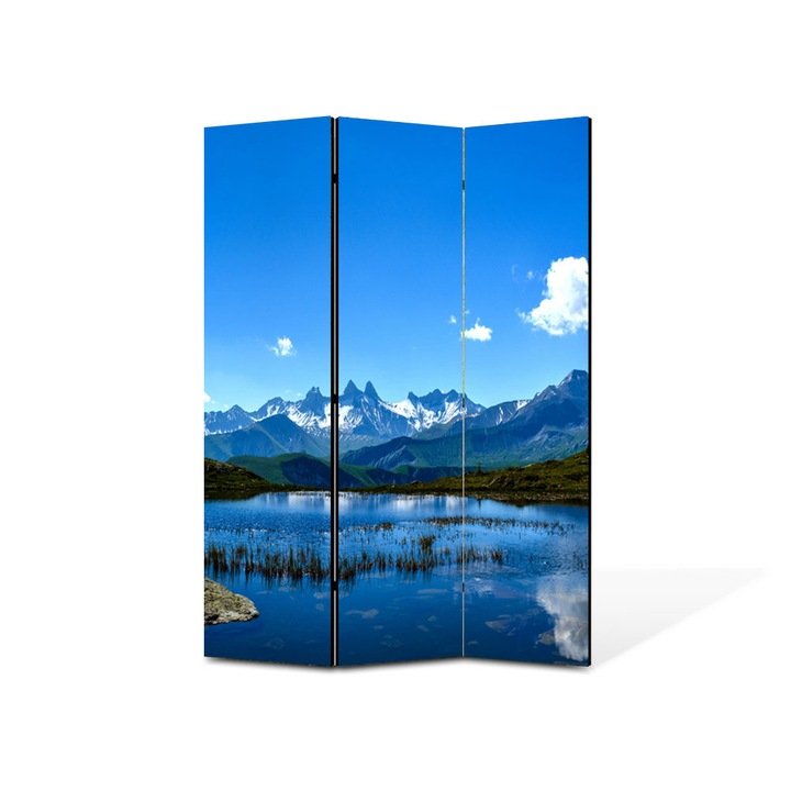 Paravan de Camera ArtDeco din 3 Panouri Peisaj Nor singuratic 135 x 180 cm