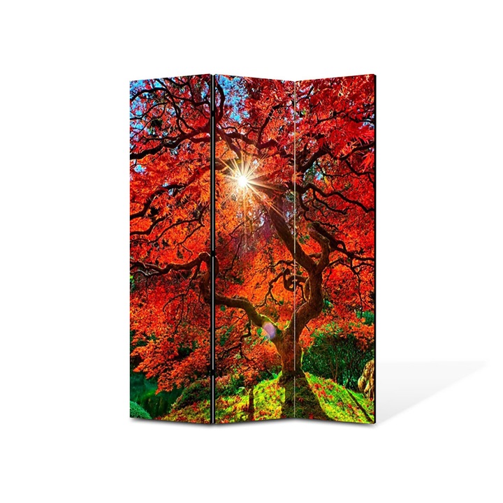 Paravan de Camera ArtDeco din 3 Panouri Peisaj Suprarealist 135 x 180 cm