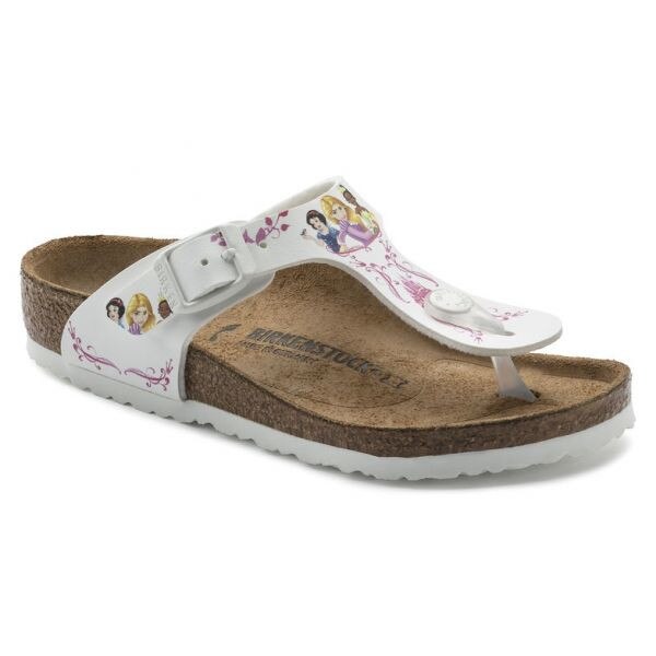 Slapi Birkenstock Gizeh Disney Princess White, Alb