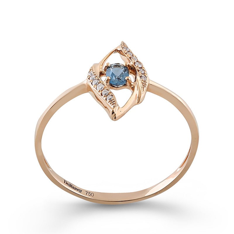 Inel Deruvo Aur 18k Diamante, Topaz, 52 R25079LBT-R