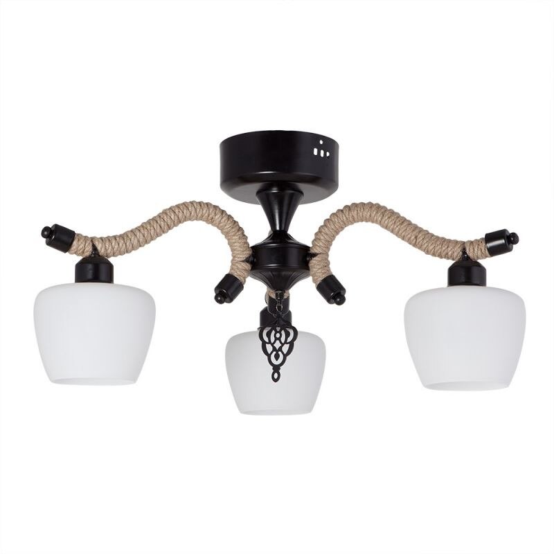 Plafoniera, Lumexx, Oskar 3 brate Sfoara Abajur din sticla , opal , 3XE27 Max 60 W