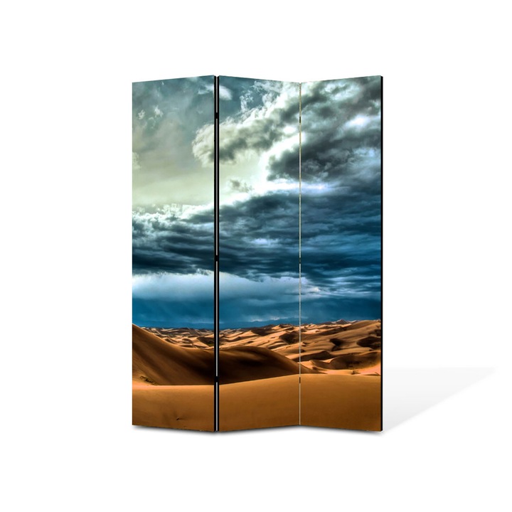 Paravan de Camera ArtDeco din 3 Panouri Peisaj Cer peste desert 105 x 150 cm