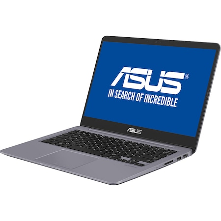 Laptop ultraportabil ASUS S410UA-EB179 cu procesor Intel® Core™ i5-8250U pana la 3.40 GHz, Kaby Lake R, 14", Full HD,4GB, 1TB, Intel® UHD Graphics 620, Endless OS, Grey