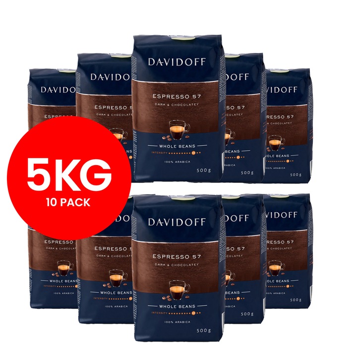 Set 10x Cafea boabe, Davidoff Café Espresso 57, 500 g