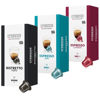 Set capsule cafea Cremesso - Espresso Coffee 3 x 16 capsule, 270g Set capsule cafea Cremesso - Espresso Coffee 3 x 16 capsule, 270g