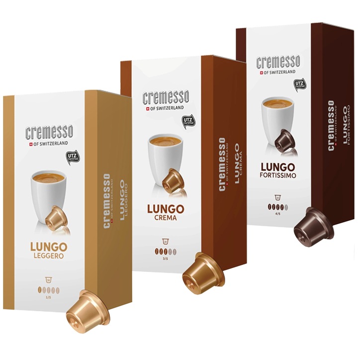 Комплект кафе капсули Cremesso - Lungo Coffee, 3 х 16 капсули, 270 г