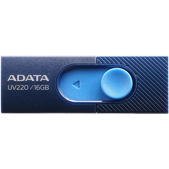 Memorie USB ADATA UV220, 16GB, USB 2.0, Negru/Albastru Memorie USB ADATA UV220, 16GB, USB 2.0, Negru/Albastru