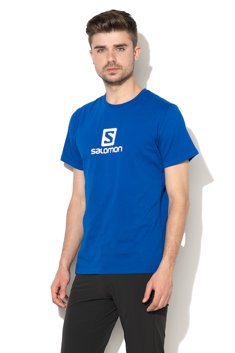 Salomon, Tricou cu imprimeu logo Surf The Web, Albastru, S