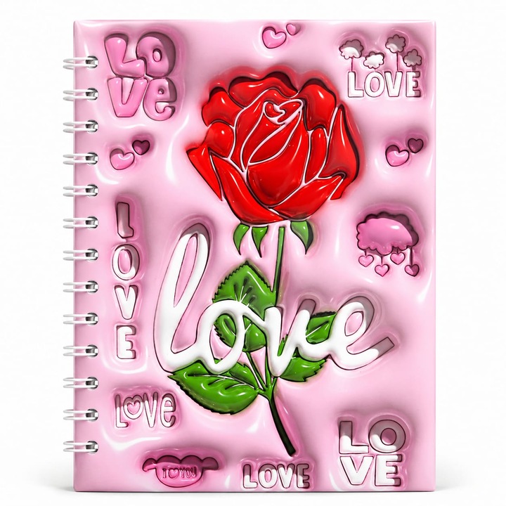 Agenda Block Notes – Carnetel Practic pentru Notite, Idei si Liste, trandafir