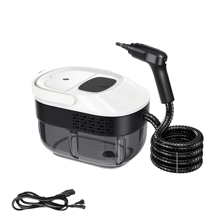 Curatator cu aburi 8785371773624, rezervor 1600 ml, reglaj abur ajustabil, incalzire rapida, set accesorii inclus, alb/negru