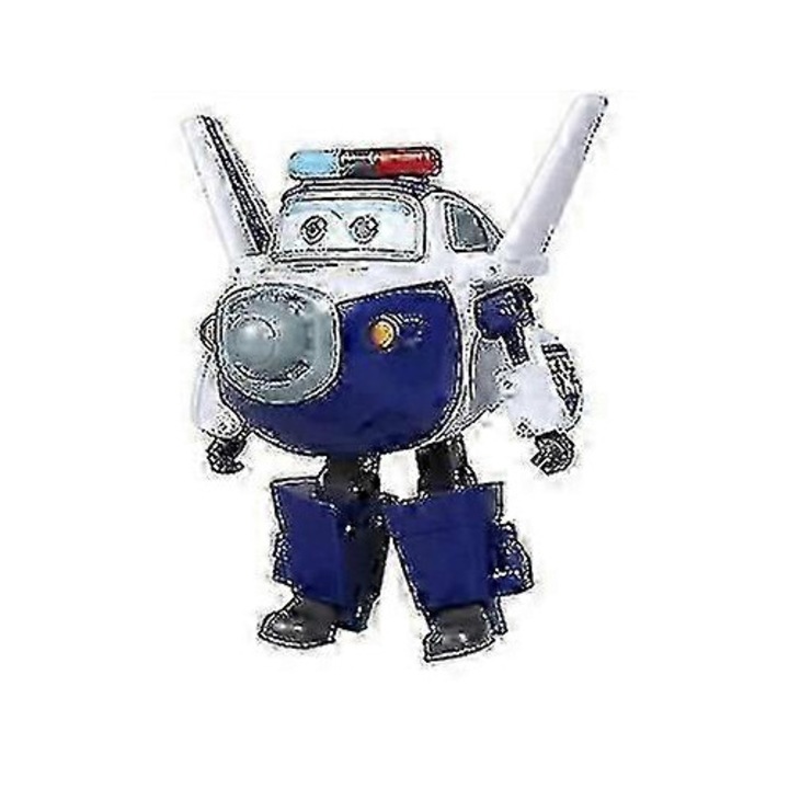 Трансформираща се фигурка робот Super Wings, ABS, бял/син, 12 см