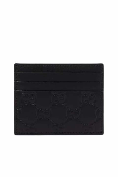 Портфейл за карти, Gucci GG Emblem, Черен, Един размер