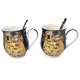 Set 2 Cani Portelan Gustav Klimt "Sarutul" 350ml Cadou Elegant