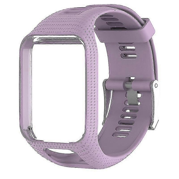 Banda de ceas de inlocuire din silicon cu carcasa integrata pentru TomTom Runner 2/3 FZ51-3, lavanda