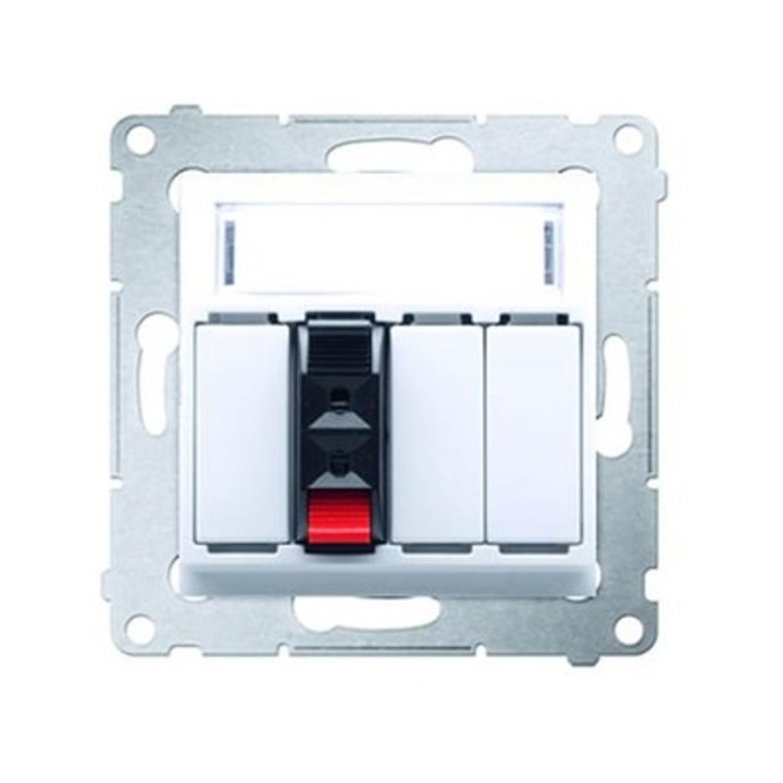 Букса с щепсел за високоговорител, Simon, бяла