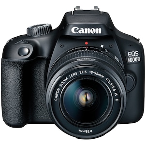 Aparat foto DSLR Canon EOS 4000D BK SEE, 18 MP + Obiectiv 18-55 DC + Obiectiv 75-300