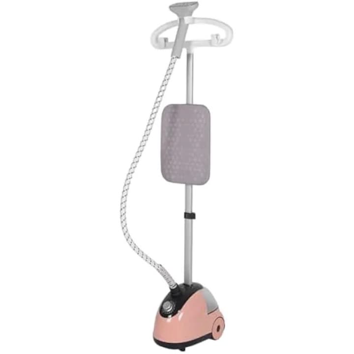Steamer vertical pentru haine K0569-260902-1168-AMC, 2000W, 11 nivele abur, rezervor 1800 ml, debit 30 g/min, incalzire 35-45 s, tija telescopica, roz