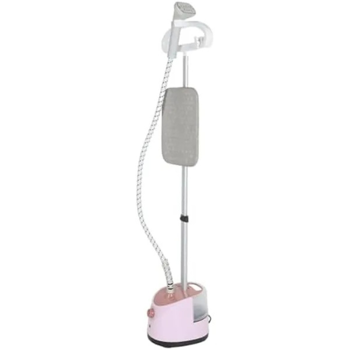 Aburitor vertical pentru haine K0569-260902-1169-AMC, 2000W, rezervor 1800 ml, 11 trepte abur, 30 g/min, tija telescopica si suport umeras, roz deschis
