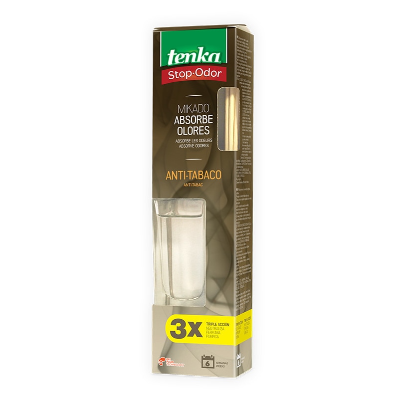Odorizant tripla actiune cu bete de ratan antitabac 37ml Tenka