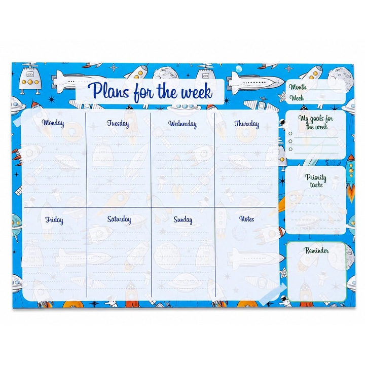 Planner Saptamanal A4 - 50 File, Design Spatiu