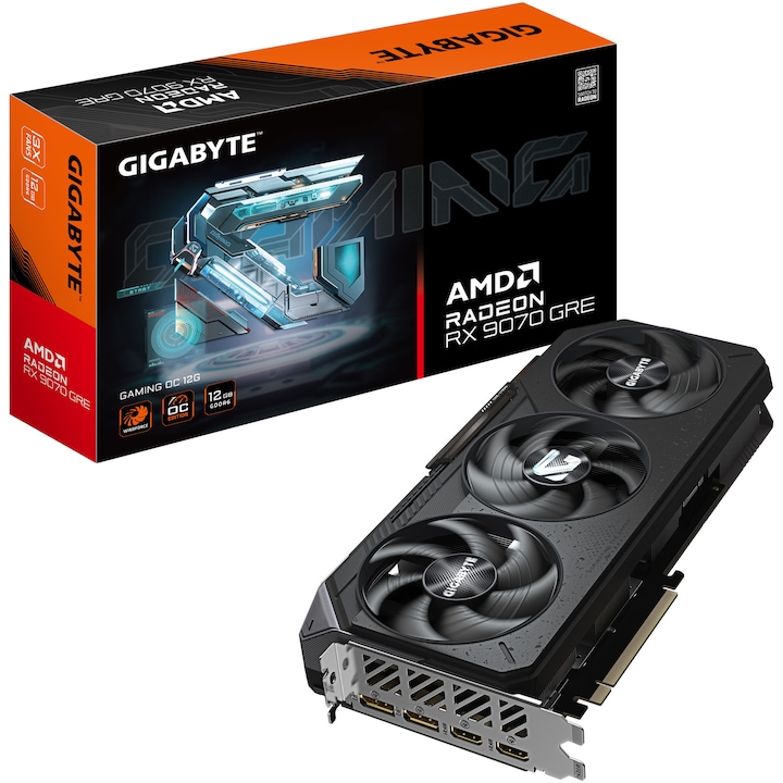 Placa video Gigabyte Radeon RX 9070 GRE GAMING OC 12GB, GDDR6, 192 bit,Negru
