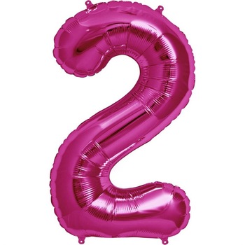Balon folie mare cifra 2 magenta - 86cm, Amscan 28278 Balon folie mare cifra 2 magenta - 86cm, Amscan 28278