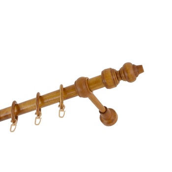 Galerie din lemn strunjit pentru perdele,Stejar Inchis,120 cm,accesorii incluse Galerie din lemn strunjit pentru perdele,Stejar Inchis,120 cm,accesorii incluse