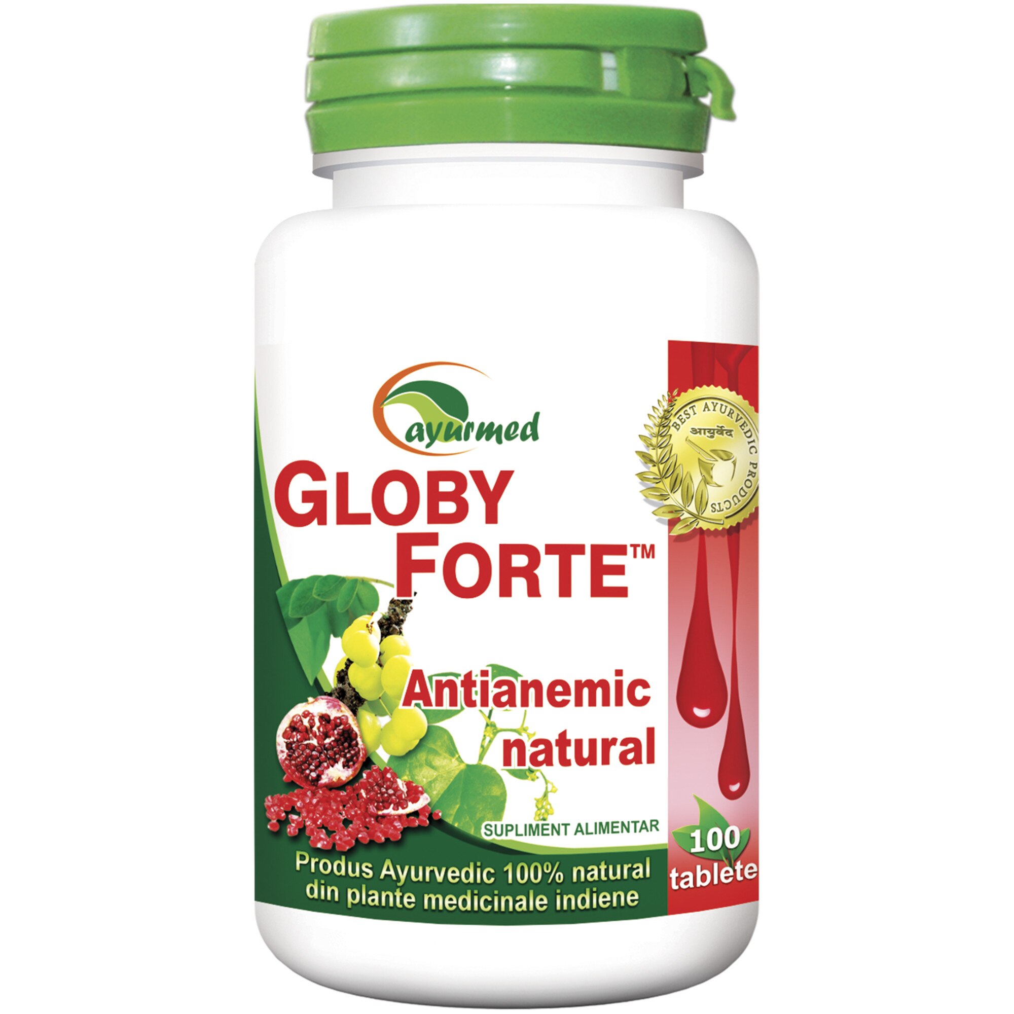Supliment nutritiv GLOBY FORTE, AYURMED, 100 tablete