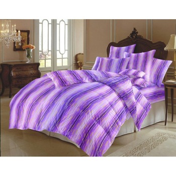 Lenjerie de pat (bumbac 100%) 1 Persoana, Mov, 140x220cm, LINES 2 Lenjerie de pat (bumbac 100%) 1 Persoana, Mov, 140x220cm, LINES 2