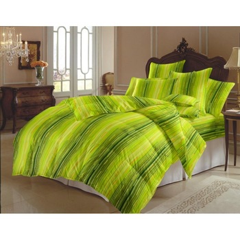 Lenjerie de pat (bumbac 100%), Verde, Pat Matrimonial (XXL) LINES 5 Lenjerie de pat (bumbac 100%), Verde, Pat Matrimonial (XXL) LINES 5