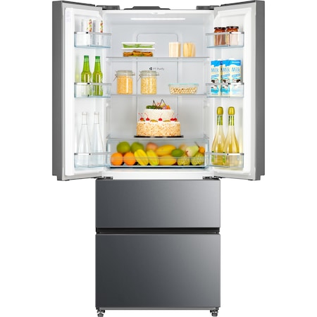 Side by Side Midea HC-515WEN, 396 l, Clasa A+, No frost, H 180cm, Inox