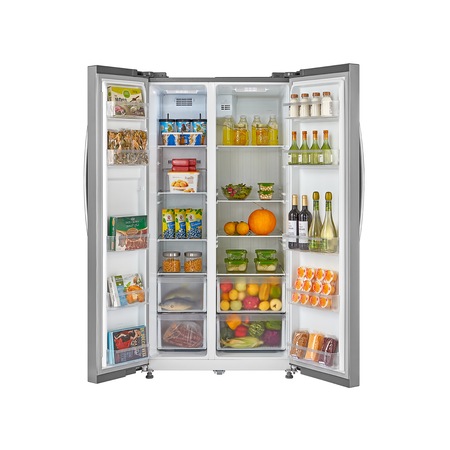Side by Side Midea HC-689WEN, 510 l, Clasa A+, Display, Total No frost, H 178cm, Inox