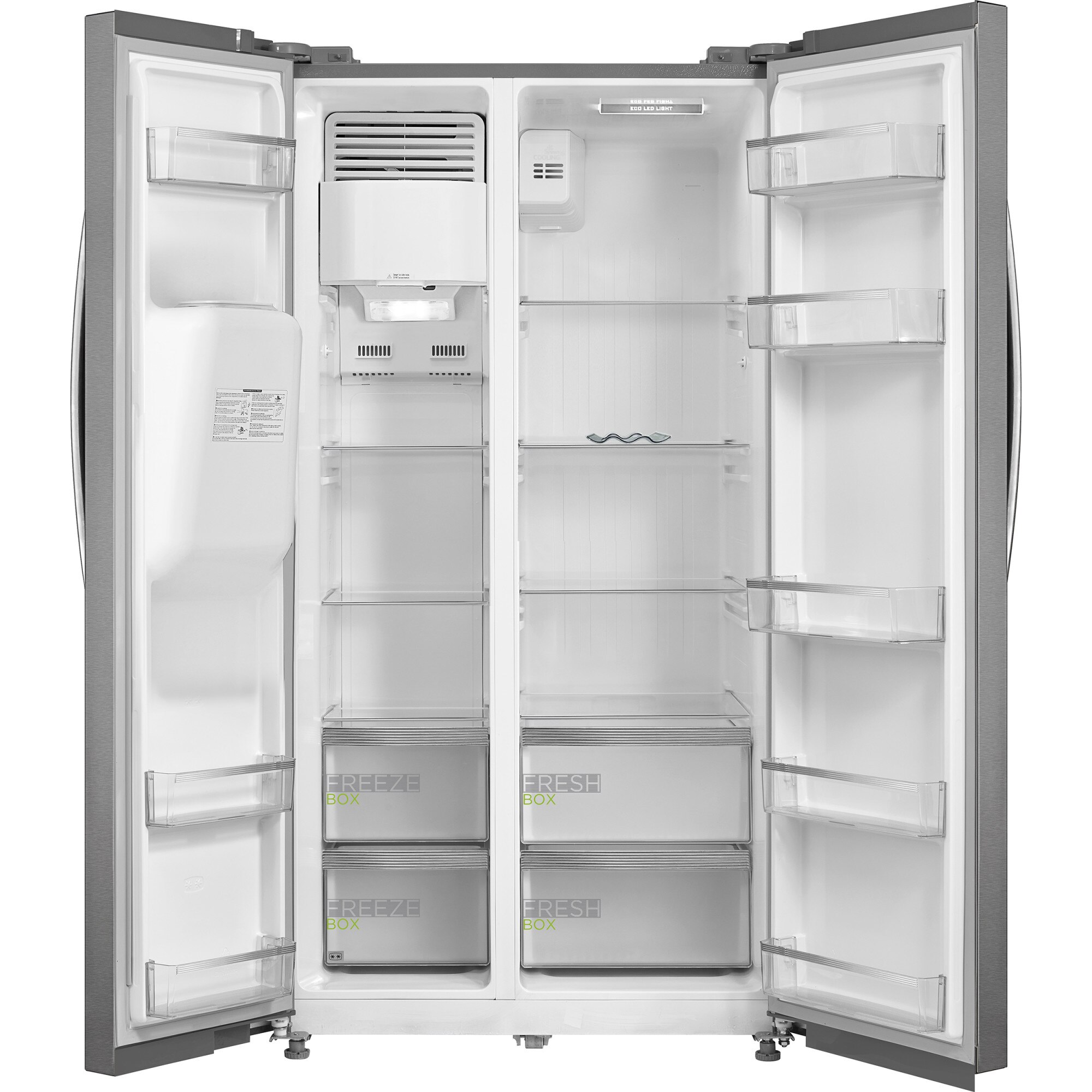 Side by Side Midea HC660WEN, 489l, Clasa E, Compresor Inverter, Display, Total No frost